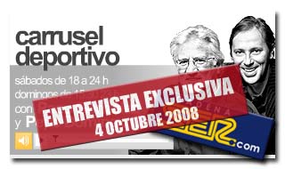 Emisora Ser. También agradecemos al equipo del "Carrusel Deportivo" por la entrevista y promoción de "audiofutbol.com" el pasado 04/10/2008.